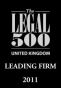 Recommended by the Legal 500 UK 2011